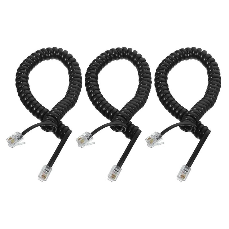 3pcs Coiled Telephone Cord Landline Phone Receiver Cable Sturdy Spiral Wire for Office and Home Use - Image 1