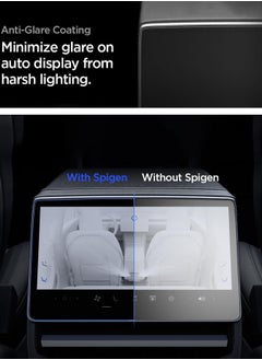 Spigen Spigen Tempered Glass Screen Protector [GLAStR Slim] designed for Tesla Model 3 (2024) Highland 8 inch REAR Touchscreen - Matte/Anti Glare/Anti Finger Print  - Image 2