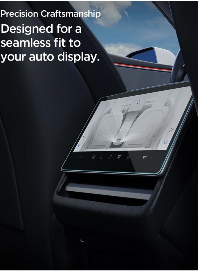 Spigen واقي شاشة من الزجاج المقوى من Spigen [GLAStR Slim] مصمم لشاشة اللمس الخلفية Tesla Model 3 (2024) Highland مقاس 8 بوصة - غير لامع/مضاد للوهج/مضاد لبصمات الأصابع  - Image 4