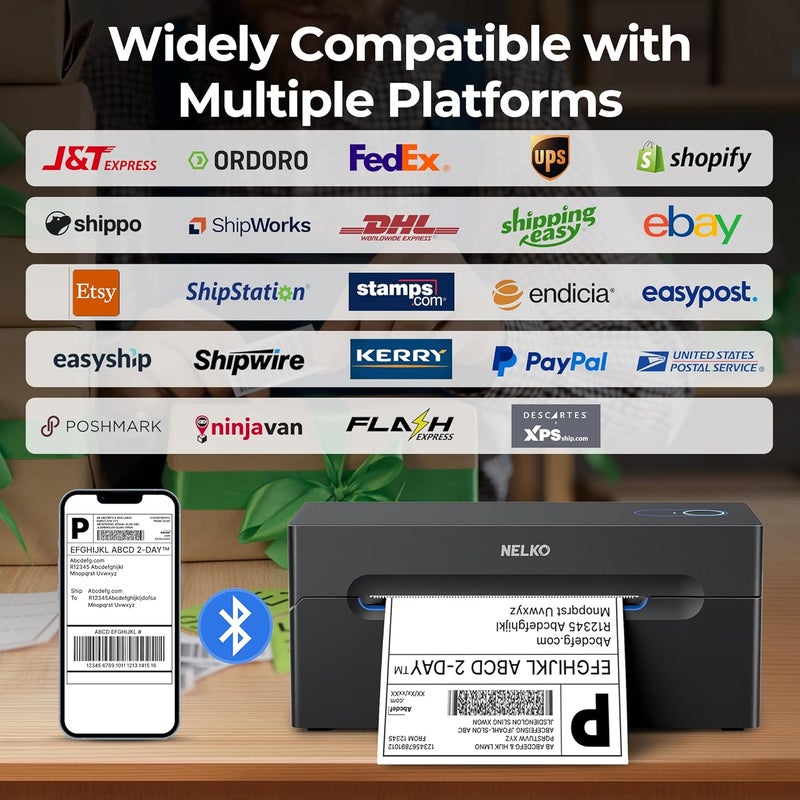 Nelko Bluetooth Thermal Shipping Label Printer, Wireless 4x6 Shipping Label Printer for Shipping Packages, Support Android, iPhone and Windows, Widely Used for Amazon, Ebay, Shopify, Etsy, USPS - Image 5