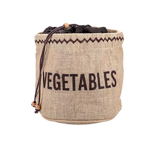 KitchenCraft Natural Elements KitchenCraft Vegetable Storage Bag, Hessian, Brown, 20 x 20cm - Image 1