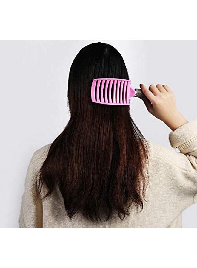 Alexvyan Detangling Hair Scalp Massage Comb Brush With Nylon Bristle For Wet Curly Hair Salon Hair Dressing Styling Tools For Women Girls Pink - Image 4