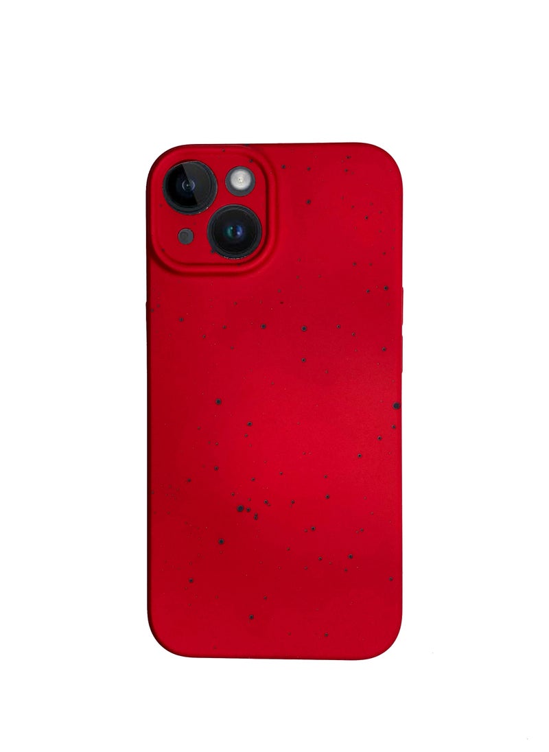 LEEKA - iPhone 14 New Dotted Design Glow Feel PKK Silicone Case for iPhone 14 Red - Image 1