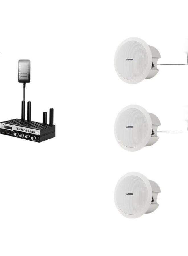 Sansui مجموعة مكبرات صوت سقفية بلوتوث (سانسوي) T8 مدمجة هندسياً لنظام مكبرات الصوت العامة الموسيقية السقفية اللاسلكية مكبر صوت كامل النطاق 5 بوصة - Image 3