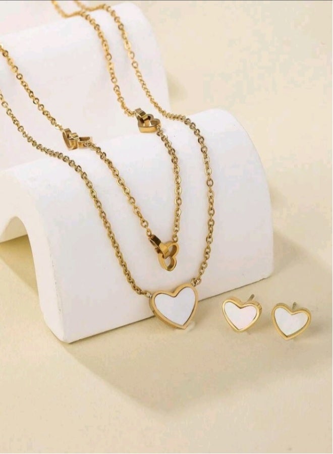 Trendy Stainless Steel Gold Plated Jewellery Set For Women  - Image 3