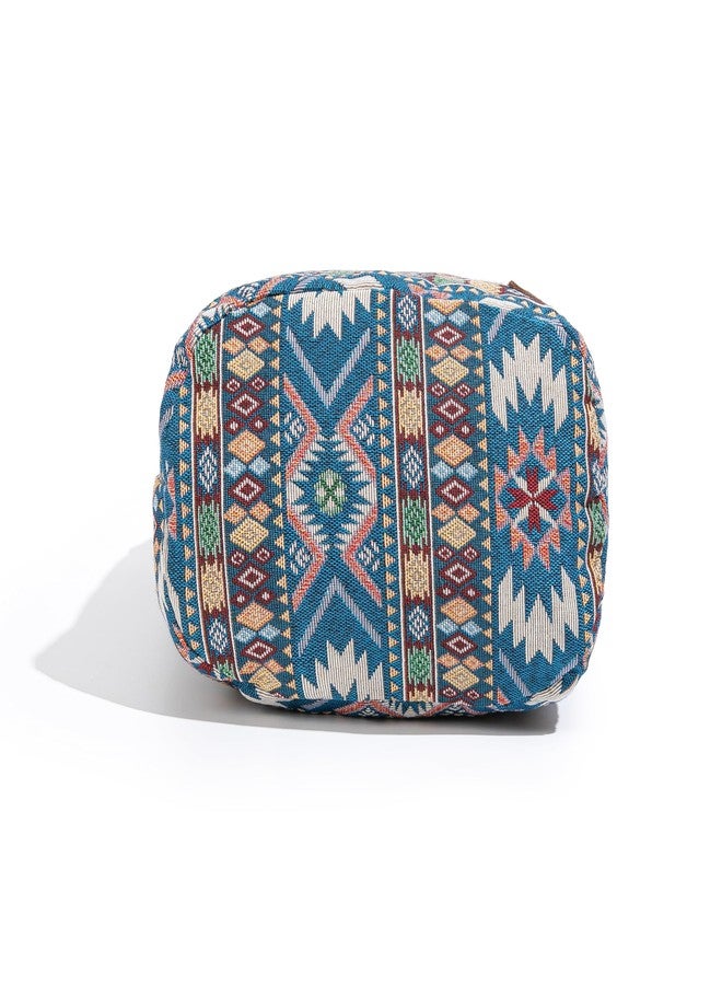 Coton Pose Women Hippie Crossbody Bag Top Zip Large capacity Canvas Sling Bag Jacquard cloth Handmade Bags (Boho blue) - Image 5
