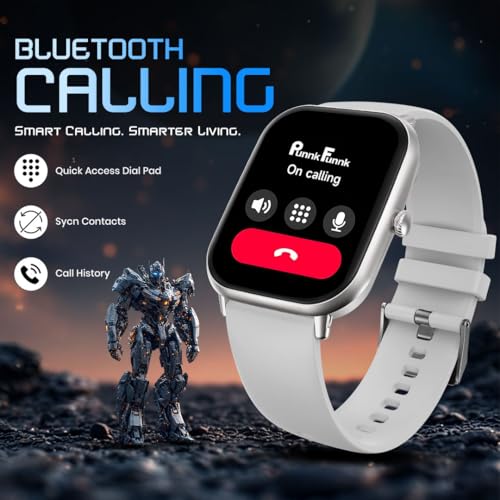 PunnkFunnk NovoLux HD Display Smartwatch for Men & Women | Bluetooth Calling | Heart Rate | Sleep Monitor | 113+ Sports Modes | Step Counter | IP67 Waterproof Smartwatch for Android & iOS - (White) - Image 3