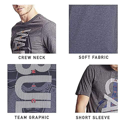 Ultra Game NBA Official Men’s Upright Logo Short Sleeve T- Shirt - Unisex, Philadelphia 76ers, Heather Charcoal, Medium - Image 2