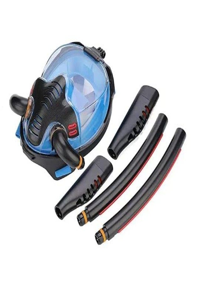 Jolfay Adult Men and Women Swimming Mask Double Snorkel Silicone Full Dry Snorkel Mask Full Face Snorkel Mask - Image 3
