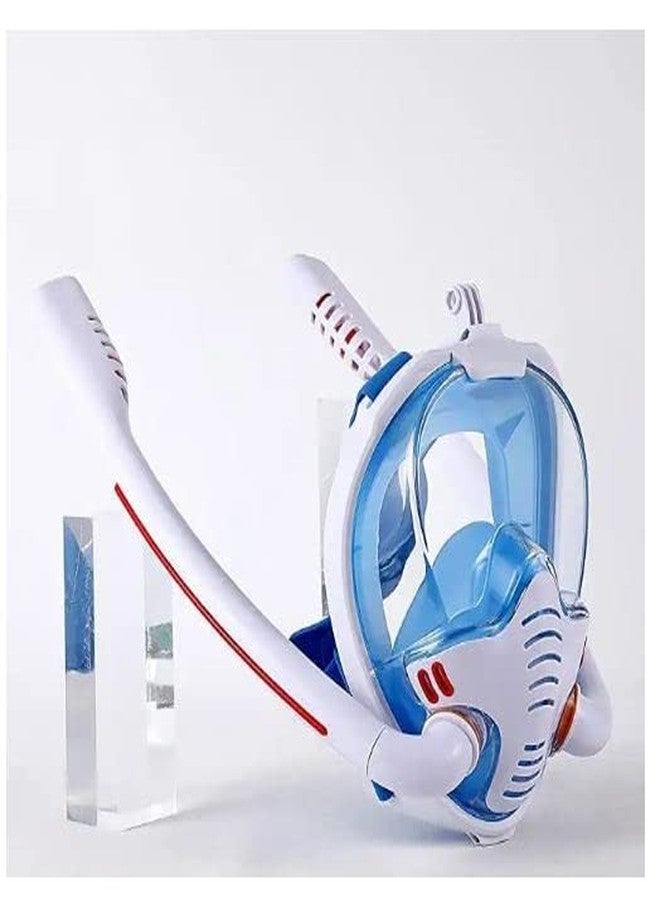 Jolfay Adult Men and Women Swimming Mask Double Snorkel Silicone Full Dry Snorkel Mask Full Face Snorkel Mask - Image 2
