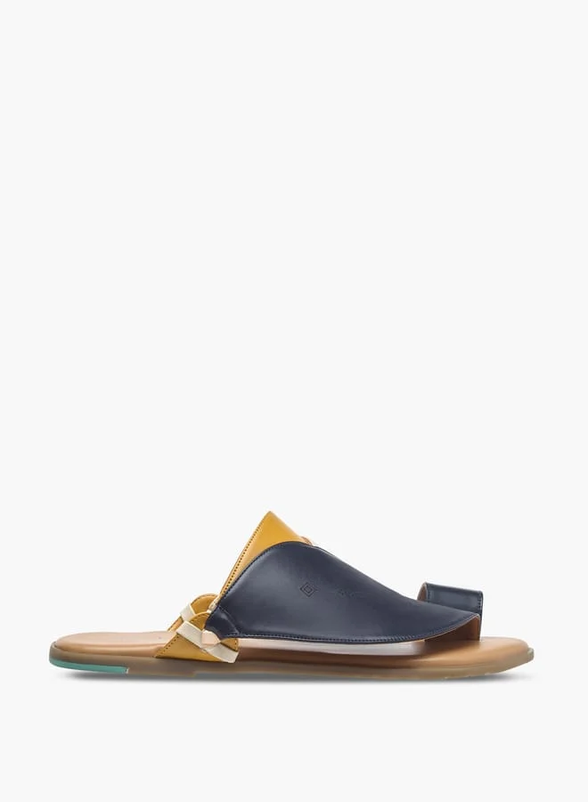 Al Waha Men Panelled Slip-On Arabic Sandals with Toe Loop