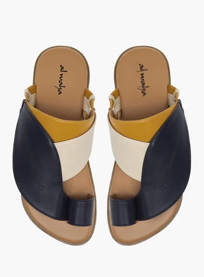 Al Waha Men Panelled Slip-On Arabic Sandals with Toe Loop