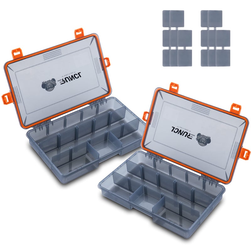 RUNCL Fishing Tackle Box Waterproof Airtight Stowaway 36003700 Tray Tackle Box with Adjustable Dividers Plastic Storage Organizer 4pcs 3700