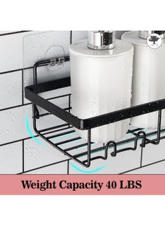 sulfar MS 4 in 1 Self Adhesive Organizer Combo Racks and Shelves for Wall/Stand for Bathroom Without Drill Soap Holder for Bathroom with Tooth Brush Holder Bathroom Accessories (Black)  - Image 5