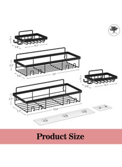 sulfar MS 4 in 1 Self Adhesive Organizer Combo Racks and Shelves for Wall/Stand for Bathroom Without Drill Soap Holder for Bathroom with Tooth Brush Holder Bathroom Accessories (Black)  - Image 4