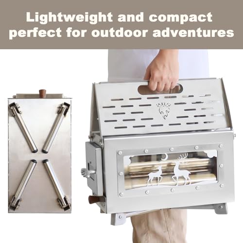 SOTECH Outdoor Camping Tent Stove Portable Camping Stove Stainless Steel Stove With Chimney Pipe for Outdoor Cooking Camping BBQ Accessories - Image 3
