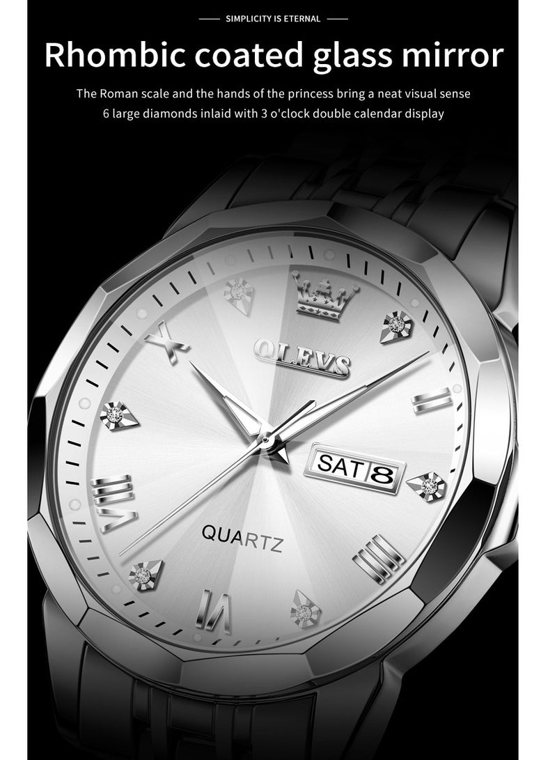 OLEVS Watches for Men Fashion Stainless Steel Quartz Analog Water Resistant Watch 9931 - Image 5