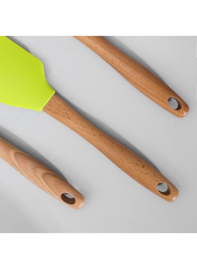 Royalford 3Pcs Silicone Tools Set With Wooden Handle Multicolor - Image 4