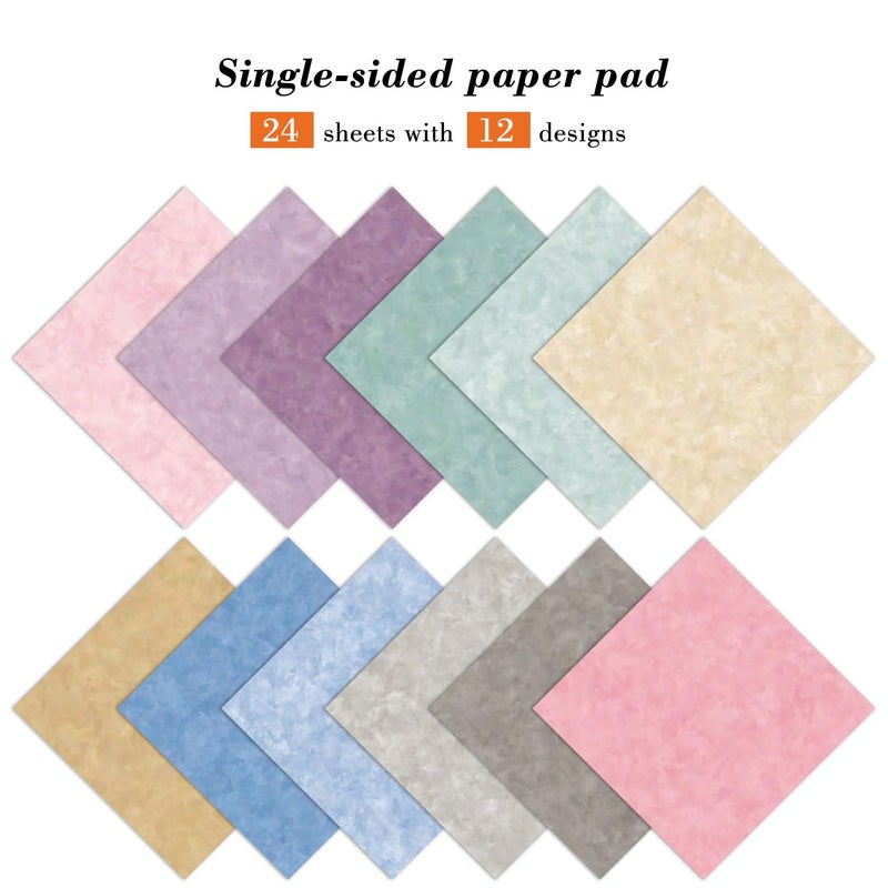 EAMOTOL 24 Sheets Scrapbook Paper Pad Cardstock, 6 x 6 Inch Colorful Decorative Decoupage for Card Making Folded Material Gift Wrapping Junk Journals Supplies DIY Crafts Photo Album - Image 2