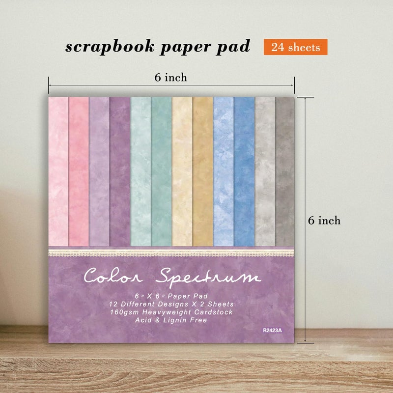 EAMOTOL 24 Sheets Scrapbook Paper Pad Cardstock, 6 x 6 Inch Colorful Decorative Decoupage for Card Making Folded Material Gift Wrapping Junk Journals Supplies DIY Crafts Photo Album - Image 3