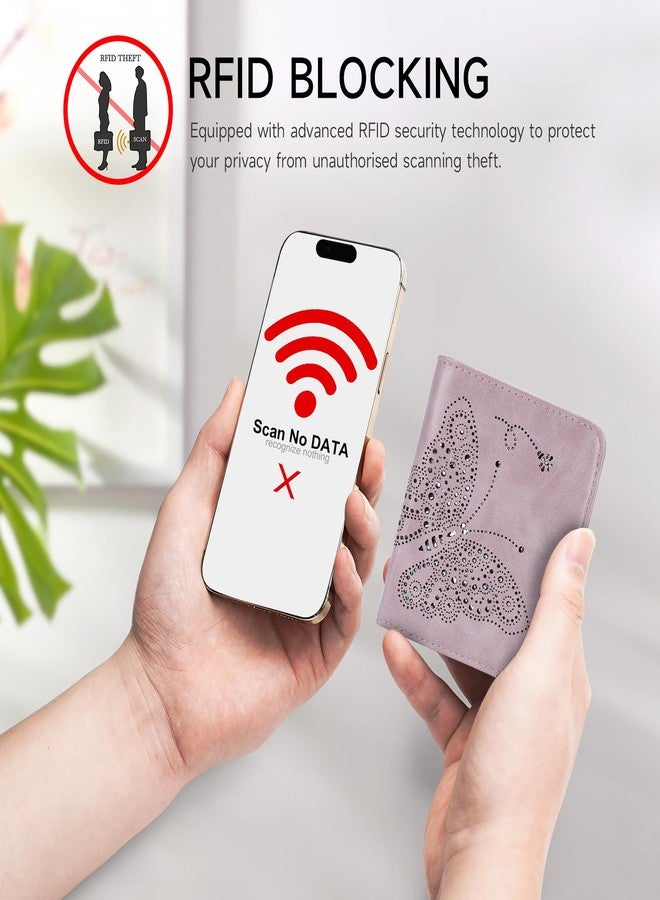 KITEVIUN محفظة KITEVIUN صغيرة بتقنية RFID للنساء، رفيعة للغاية، محفظة نسائية صغيرة الحجم قابلة للطي، محفظة جيب نسائية، لون بنفسجي - Image 5