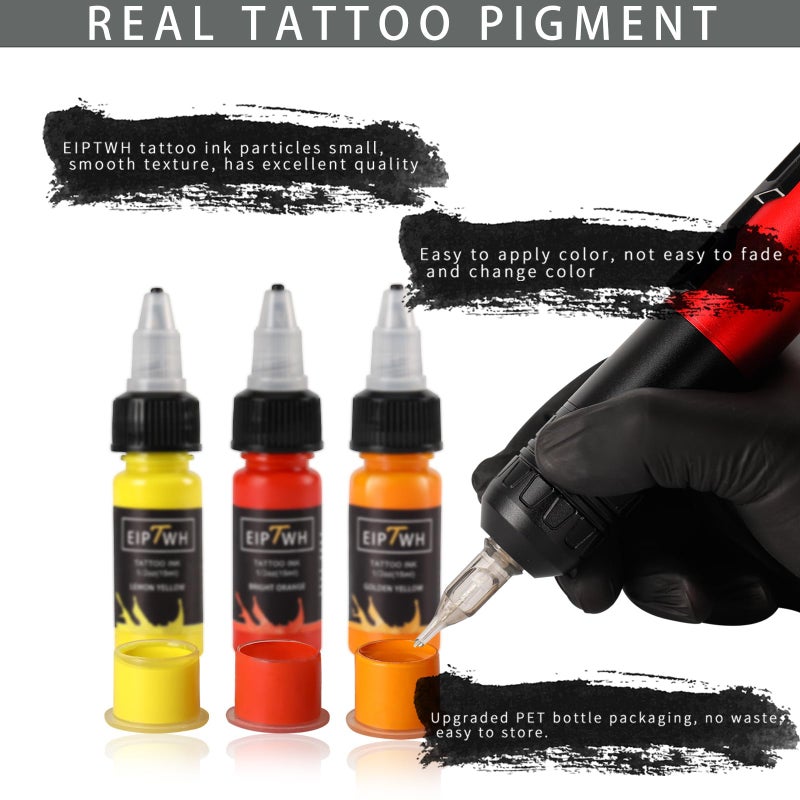 EIPTWH 14 Colors Tattoo Ink Set,15ml 1/2oz Tattoo Ink Colors Set for Outlining&Shading,Professionals Tattoo Pigments for Tattoo Body Art - Image 4