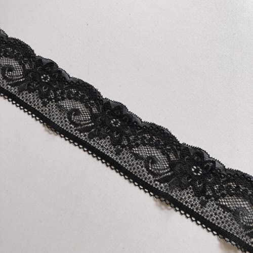 LUMKET Olive Lace Black Stretch Lace 2 Inches Wide for Bridal Wedding Decorations, Sewing DIY Making and DIY Crafts- 5 Yards (1775 Black) - Image 4