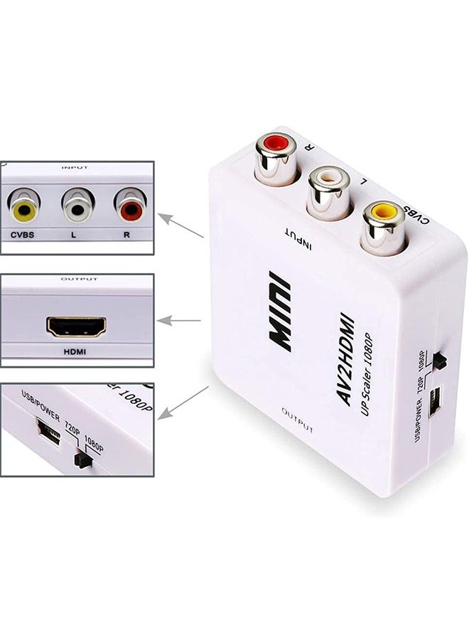 joyzzz - HDMI Converter, Rca Hdmi, Av HDMI Converter, Mini Rca Composite Cvbs, Rca Composite Cvbs Video, Audio Converter Adapter Supporting, Converter Adapter Supporting Palntsc, Composite Cvbs Video Audio - Image 1