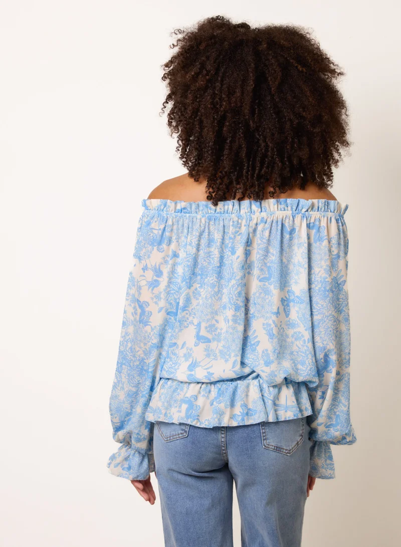 بلو فانيلا بلوزة فراشات وزهور