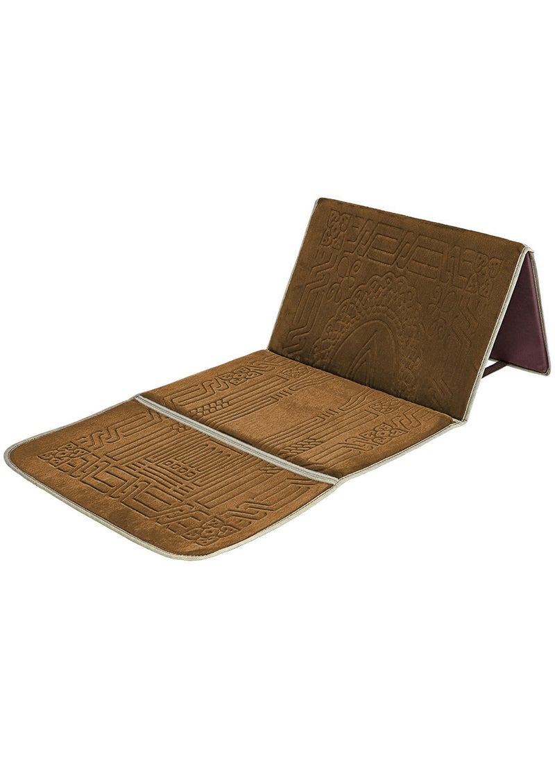 Foldable Islamic Praying Mat with Back Rest Prayer Rug with Carrying Bag Portable Cushioned Prayer Rug for Salah Size 110 X 53 Cm - Image 1