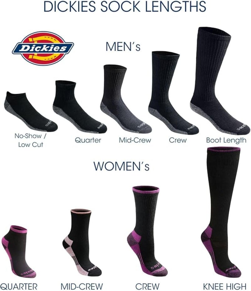 Dickies جوارب دري-تيك الأصلية للرجال من ديكي، تحكم في الرطوبة، متعددة العبوات، سوداء (6 أزواج)، مقاس الحذاء: 6-12، عبوة من 6 - Image 5