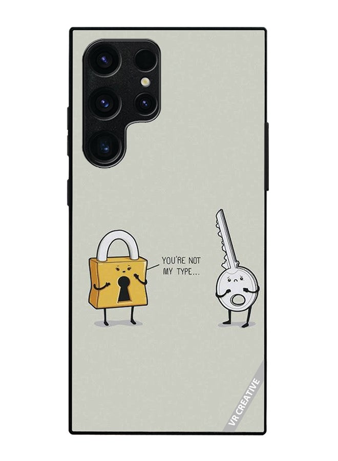 Protective Case Cover For Samsung Galaxy S25 Ultra You Are Not My Type Design Multicolour
