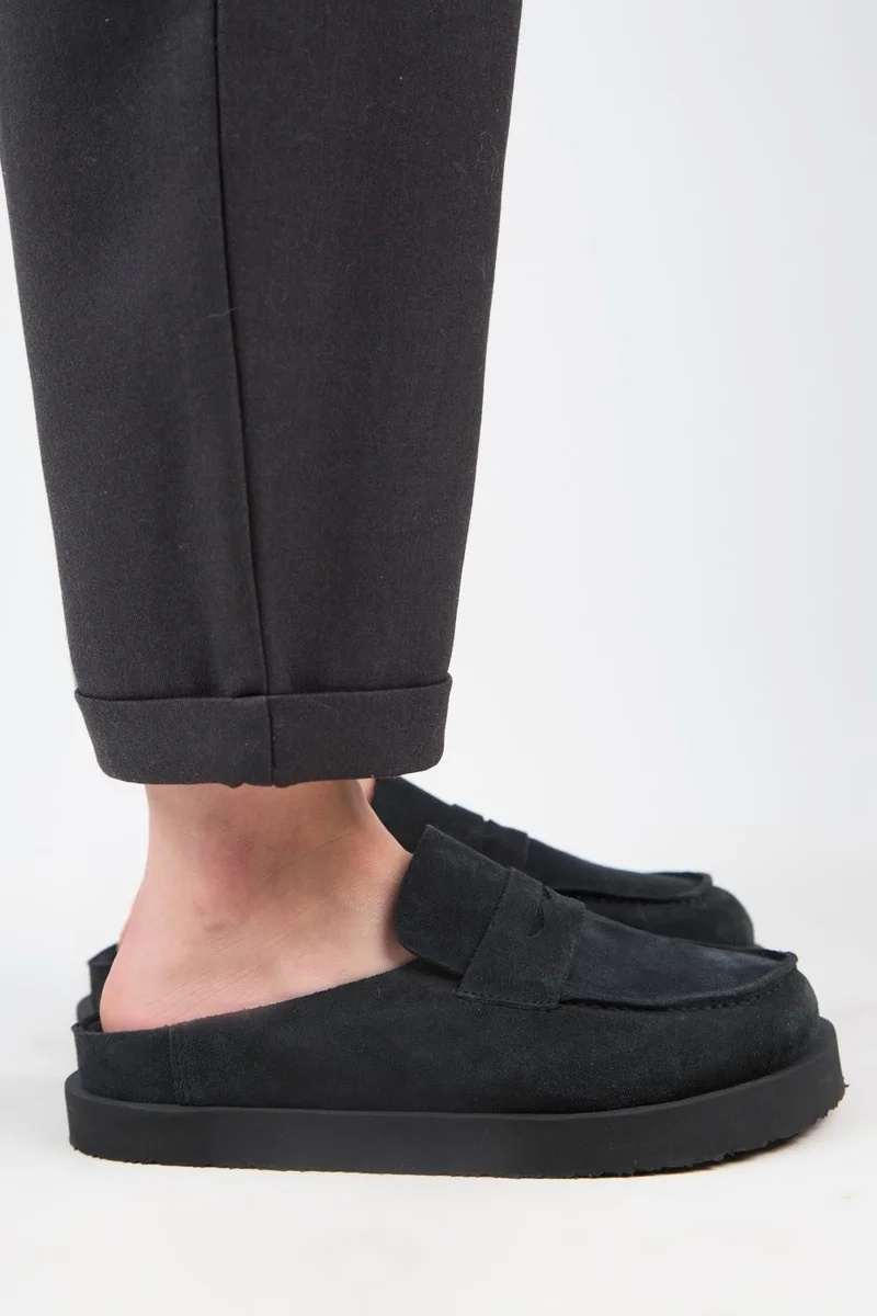 Manijero Manijero (Ziva) Women's Genuine Leather Loafer Platform Slippers Anthracite