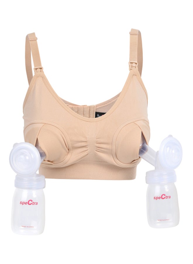 Pumping / Nursing Bra, Large - Beige - Image 1