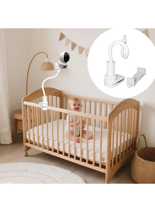 White Adjustable Baby Camera Stand Flexible Mount No Drilling Required - Image 5