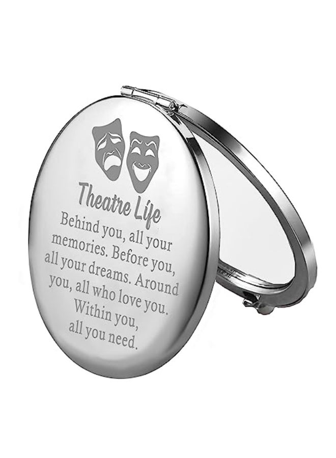 FEELMEM Theatre Life Compact Mirror Drama Mirror Actor Performer Gift Thespian Gift Theatre Mask Charm Mirror - Image 3
