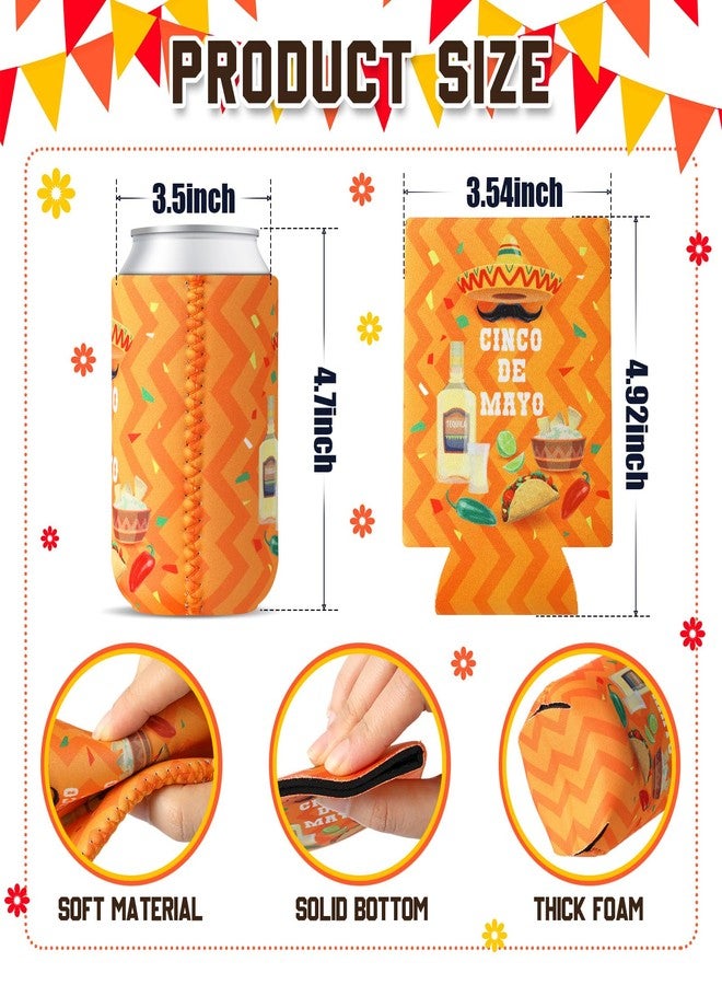 Funnymoom مجموعة Funnymoom المكونة من 60 قطعة من أغطية تبريد علب المشروبات لحفلات المكسيك، مثالية لحفلات توديع العزوبية، سعة 12 أونصة، مصنوعة من النيوبرين المعزول، مناسبة لمستلزمات حفلات سينكو دي مايو المكسيكية (جديدة). - Image 3