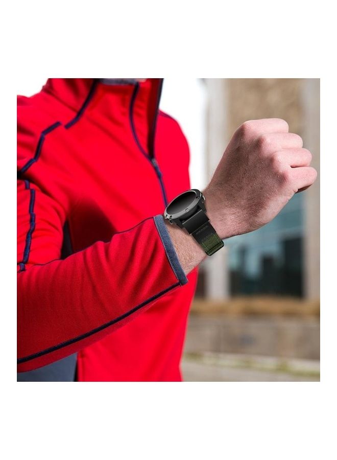 NIBEMINENT Canvas and Leather Wrist Strap Watch Band for Garmin Fenix5x Plus Fenix3 Green - Image 5