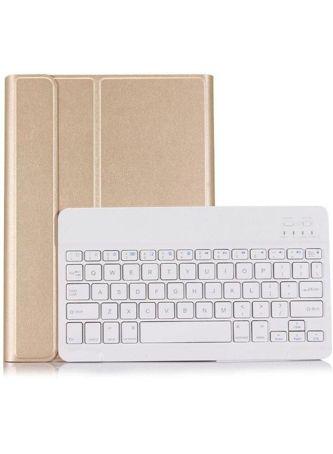 Loquat Ultra-Slim Keyboard Case Cover With Bluetooth Wireless Gold/White - Image 1