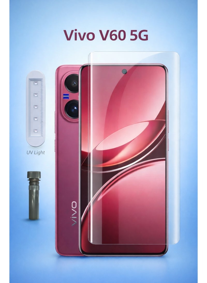 UV Screen Protector for Vivo V60 5G – Strong Protection Against Daily Scratches & Impacts – High Clarity and Smooth Touch Feel