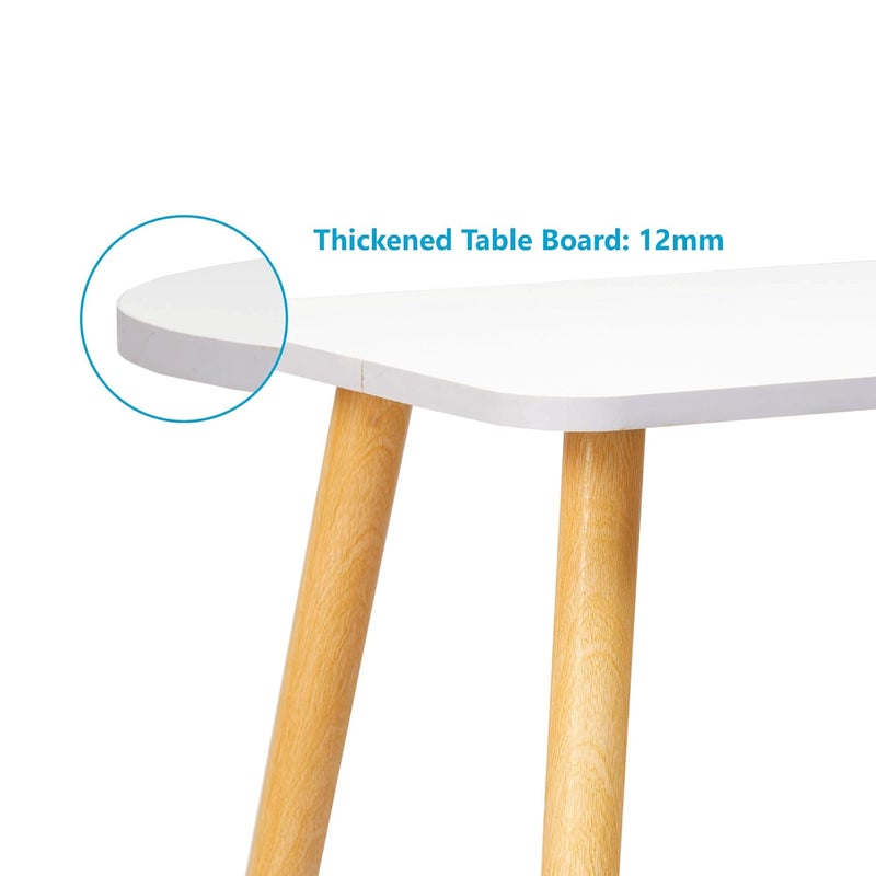 TARKAN Small Modern Wooden End Table for Living Room Home Office Easy Assembly White 30x40cm Rectangle - Image 5