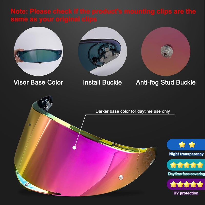 PSLER K6 K6s Helmet Visor - Deep Rose Red - Image 3