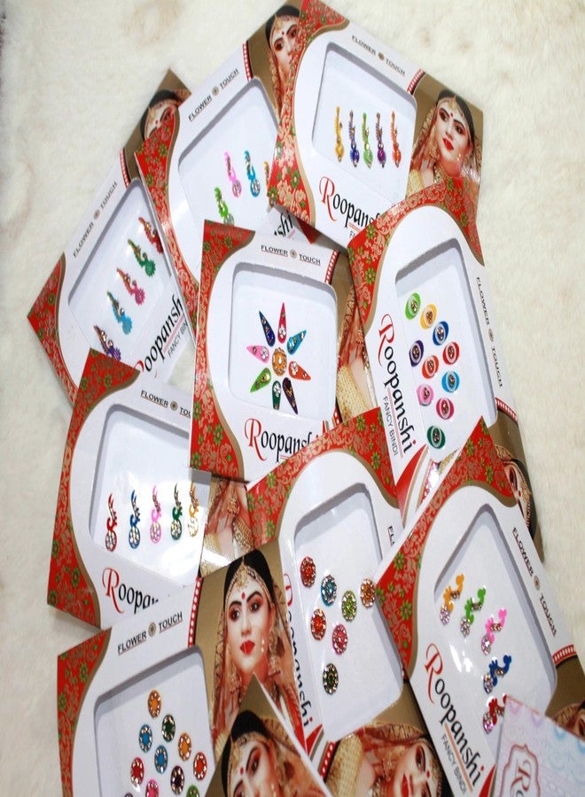 GRI9 12 Combo Bindi Packs All in One- Multicolored Face Jewels Bindi Stickers Indian Forehead Tika - Image 2
