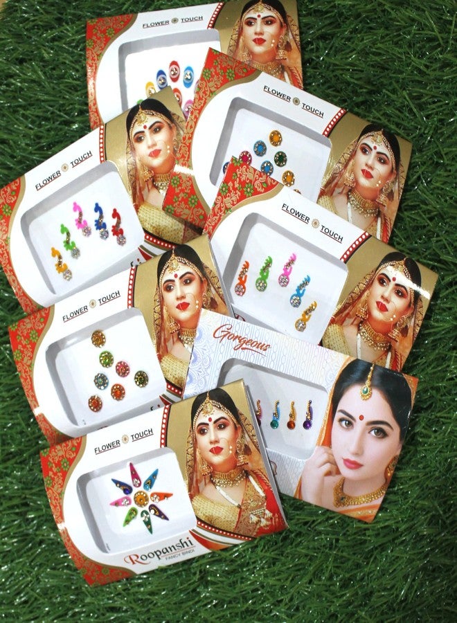 GRI9 12 Combo Bindi Packs All in One- Multicolored Face Jewels Bindi Stickers Indian Forehead Tika - Image 4