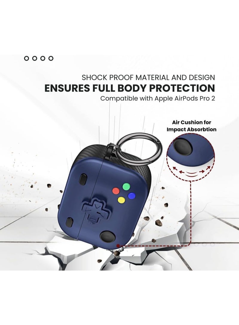 New Collection Compatible with AirPods 4th Generation Case Cover, Soft Skin Silicone Protective Special Design Game Console Design Case Cover with Keychain for AirPods 4 2025 Charging (Game Blue)
