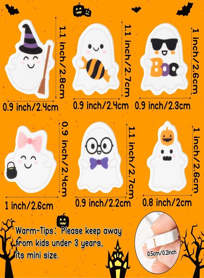 ANGOLIO 60Pcs Halloween Ghost Mini Eraser for Kids Bulk Spooky Ghost Cute Pencil Rubber Erasers Stationary School Classroom Rewards Gifts Halloween Party Game Goody Bag Fillers Birthday Party Favors - Image 2