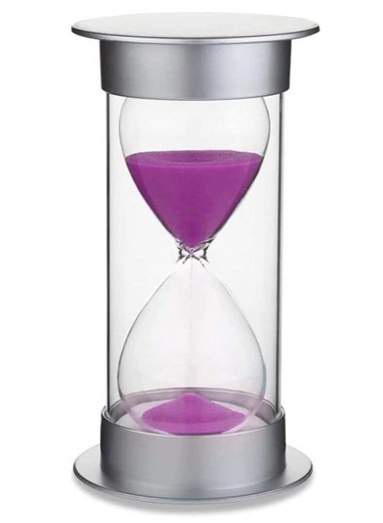 Rubik Sand Timer, 30 Minutes Creative Vintage Decorative Hourglass for Home Office Kitchen Decoration Ideal Gift for Kids & Adult (Purple/Silver)  - Image 1