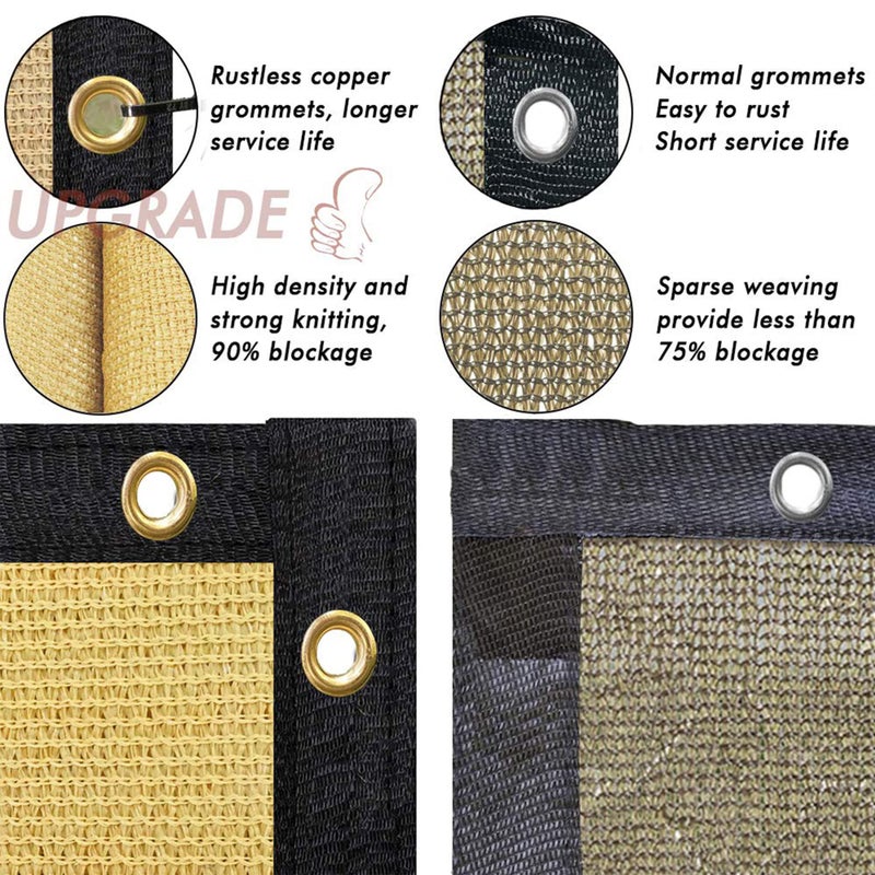 UPGRADE 6' x 50' Privacy Screen Fence Commercial Shade Cover with Heavy Duty Grommets for Visibility Blockage & Home Protection-Sand, Customizable - Image 5