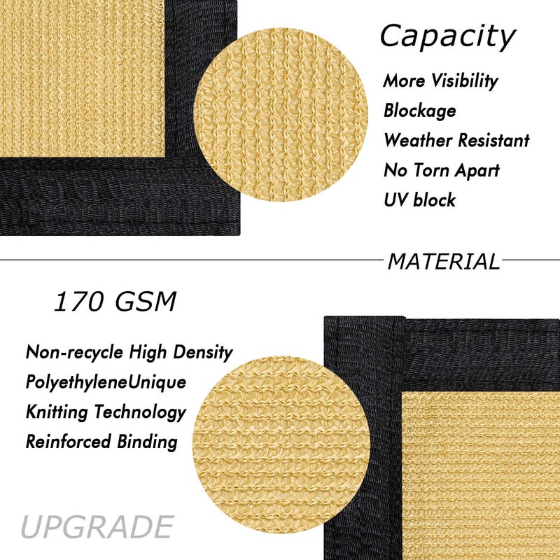 UPGRADE 6' x 50' Privacy Screen Fence Commercial Shade Cover with Heavy Duty Grommets for Visibility Blockage & Home Protection-Sand, Customizable - Image 2
