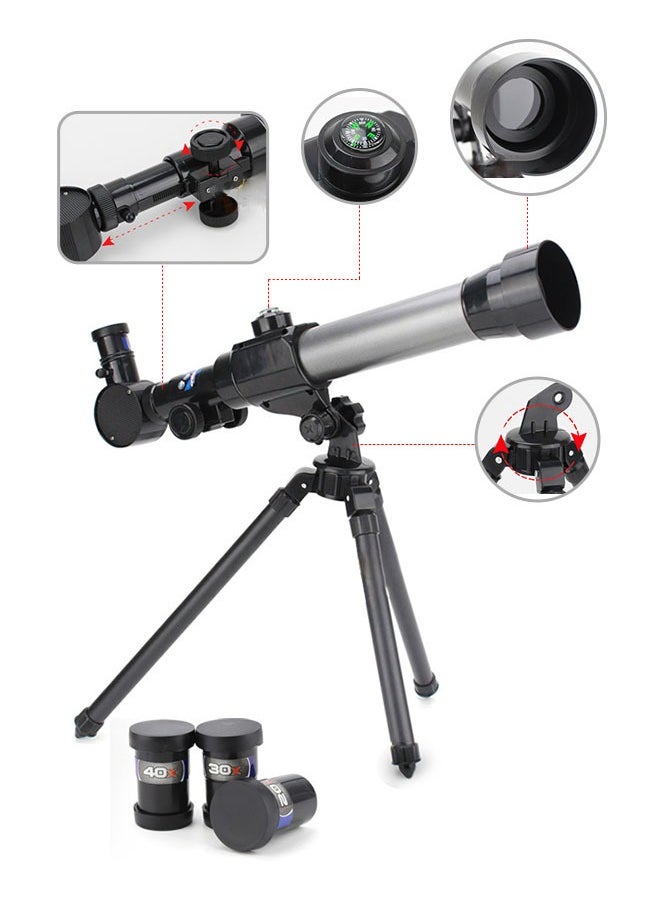 GROIC - 1290 Astronomical Telescope Toys, High-Definition Eyepieces for Scientific Experiments, Multiple Objective Magnifications, Stretchable Tripod, Large Objective Lens, Refractor Telescope with a Compass - Image 1